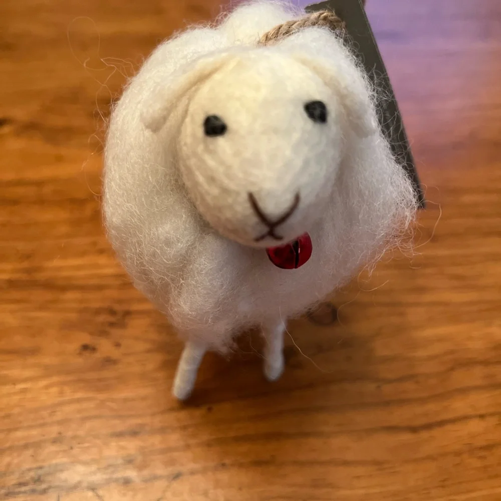 NWT - Pottery Barn Wool Sheep Ornament